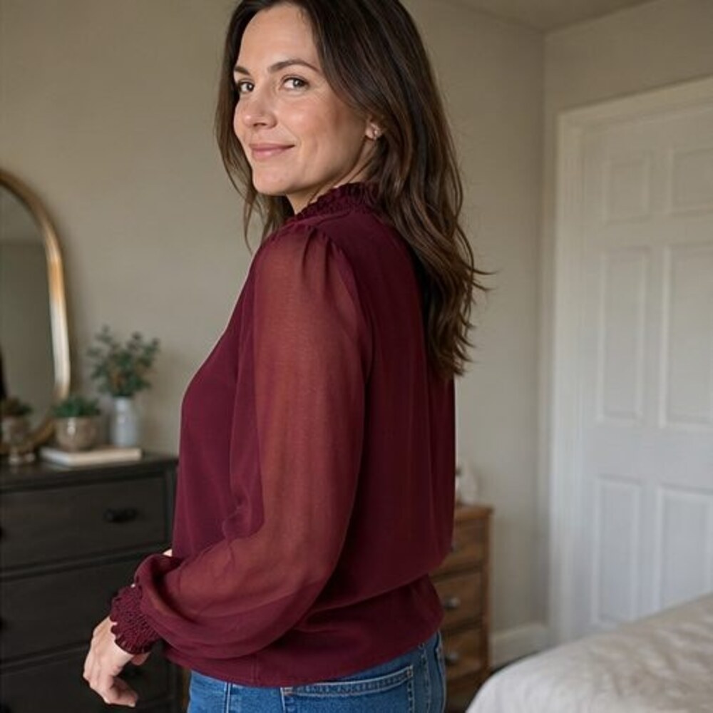 Black Ruffle Blouse - Picture 3 of 6